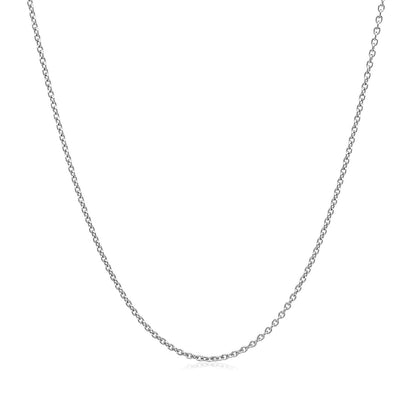 14k White Gold Round Cable Link Chain 1.1mm by Bids.com