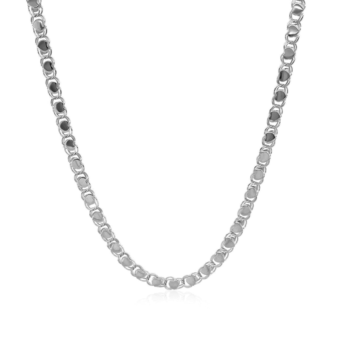 2.9mm 14k White Gold Heart Chain by Bids.com