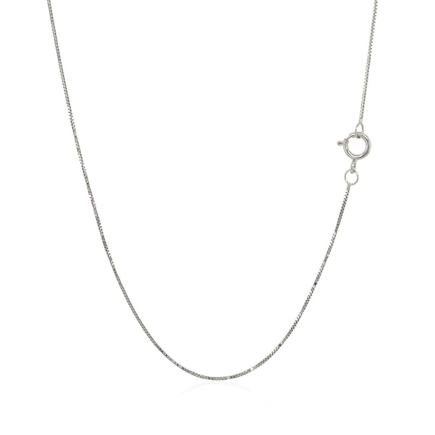 14k White Gold Classic Box Chain 0.45mm by Bids.com