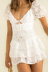 Short Spring Chest Lace up Back Zipper Lace Dress by Ragazza