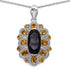 6.40 Carat Genuine Smoky Quartz, Citrine & White Diamond .925 Sterling Silver Pendant by Bids.com