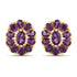 18K Yellow Gold Plated 3.84 Carat Genuine Amethyst .925 Sterling Silver Earrings  DestGlow