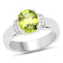 1.76 Carat Genuine Peridot and White Zircon .925 Sterling Silver Ring by Bids.com