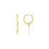 14K Yellow Gold Lighting Bolt Drop Hoop Earrings by Bids.com