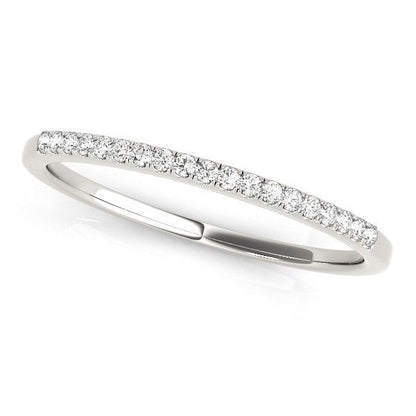 14k White Gold Round Thin Diamond Wedding Band (1/4 cttw) by Bids.com