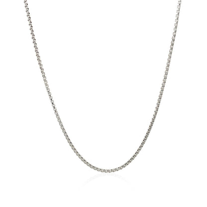 14k White Gold Round Box Chain 1.35 mm by Bids.com