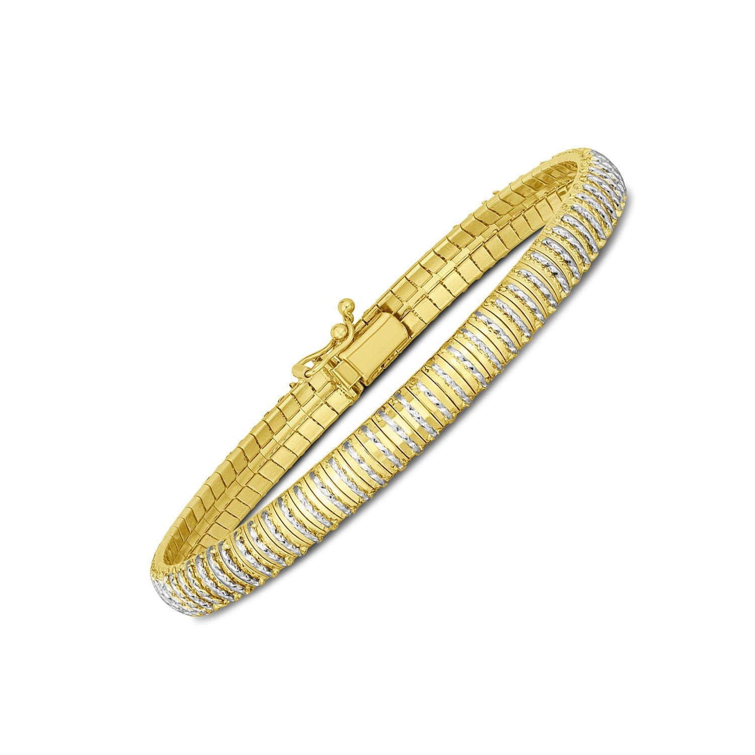 14k Yellow Gold Diamante Flex Bracelet (5.80 mm) by Bids.com