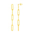 14K Yellow Gold Five Link Paperclip Chain Earrings by Bids.com