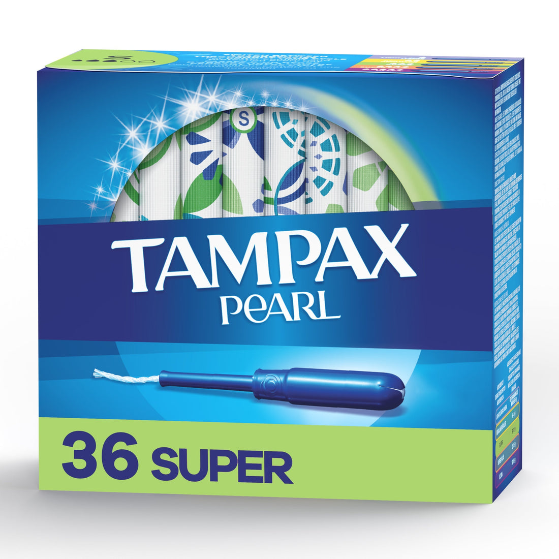 Tampax Pearl Tampons Super Absorbency With Leak Guard Braid, Unscented 