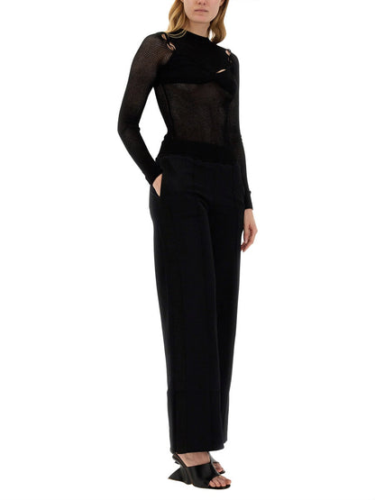 Off-White Women Wide Leg Pants by Luosophy