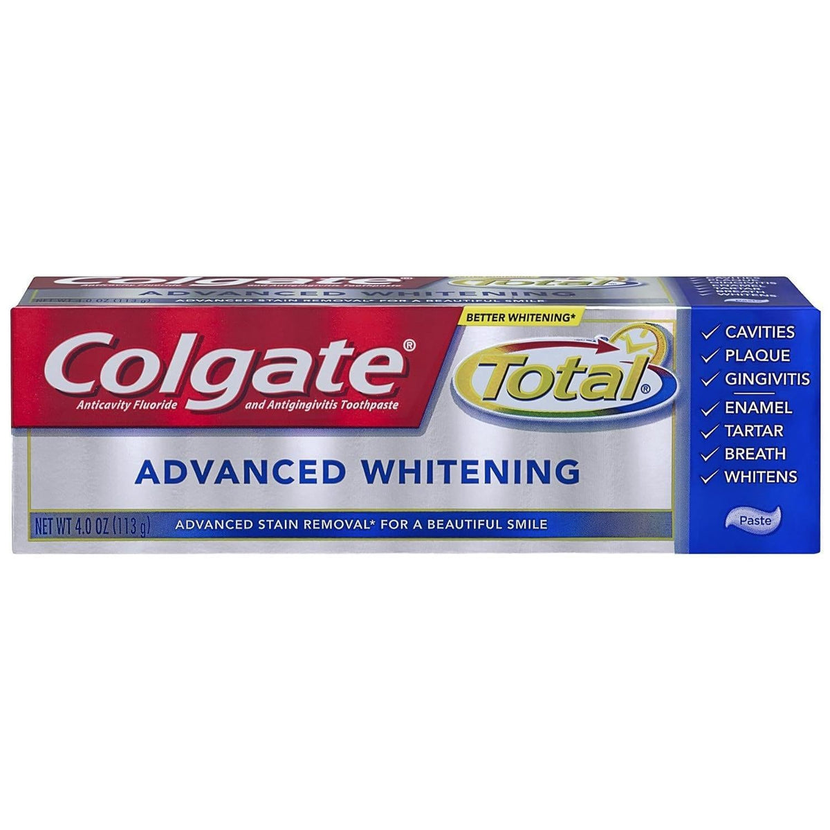 Colgate Total Toothpaste, Anticavity Fluoride And Antigingivitis, Advanced Whitening, Paste by Pasteur Pharmacy