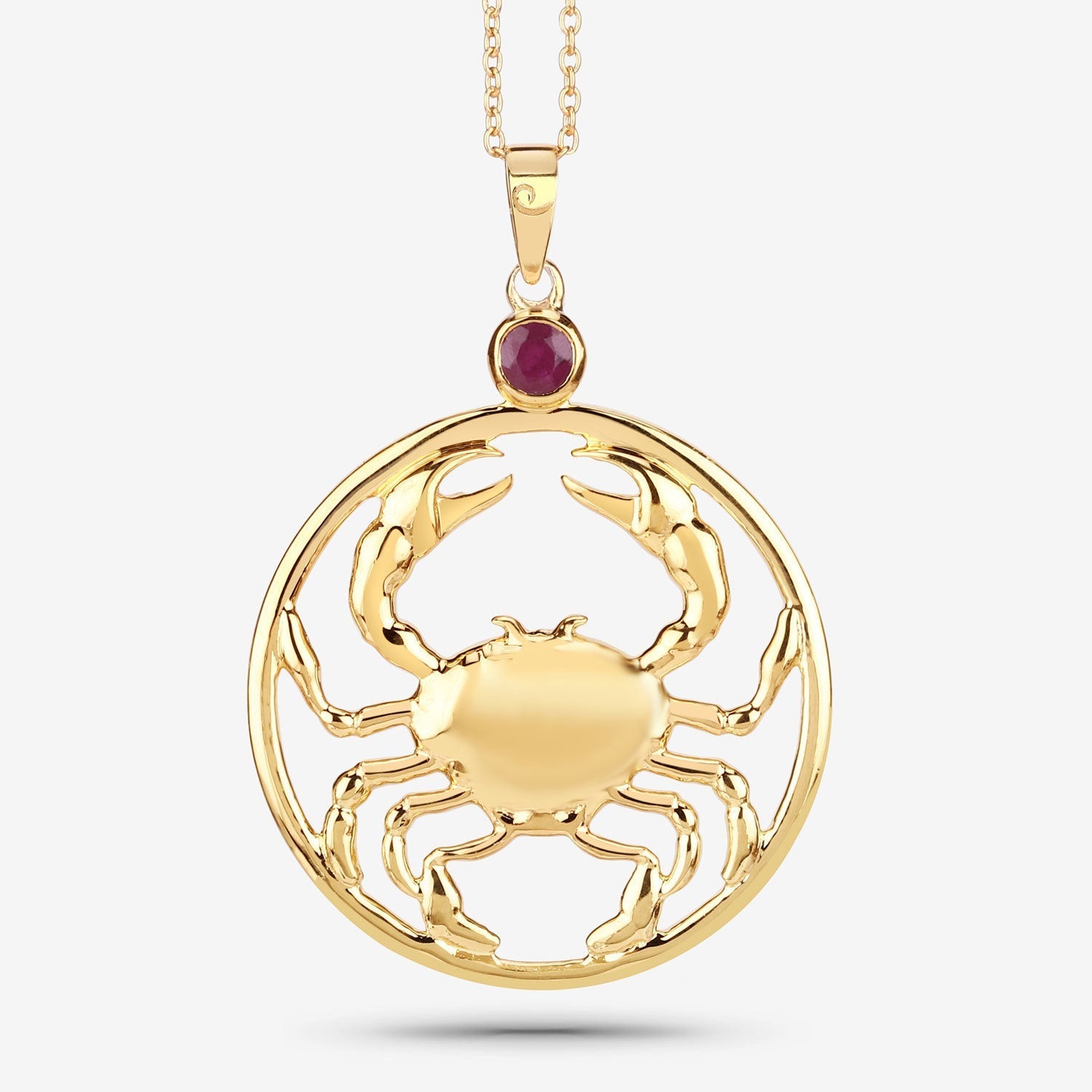 0.33 Carat Genuine Ruby .925 Sterling Silver Pendant  DestGlow