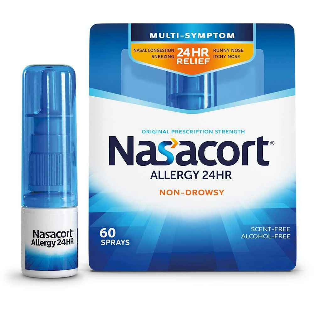 Nasacort Allergy 24HR Relief – 60 Metered Sprays – Non-Drowsy Nasal Allergy Spray