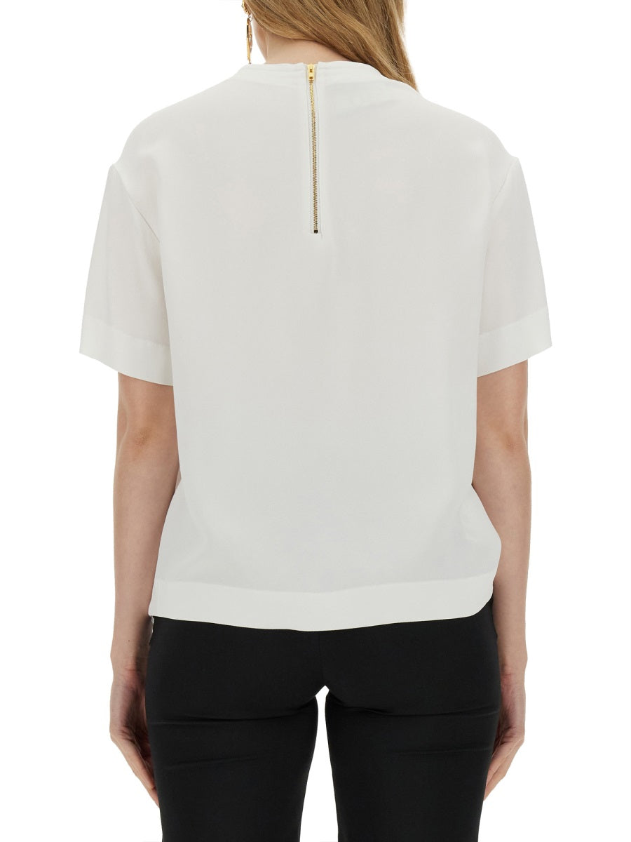 Moschino Women Enver Satin Blouse Still Life With Heart by Luosophy