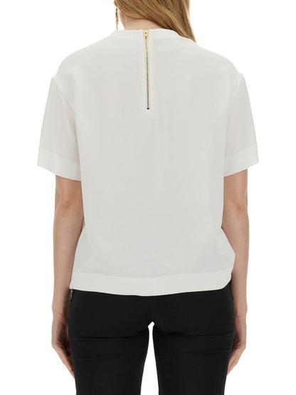 Moschino Women Enver Satin Blouse Still Life With Heart by Luosophy