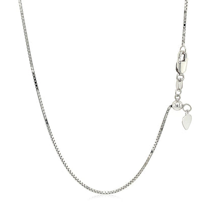 10k White Gold Adjustable Box Chain 0.85mm by Bids.com