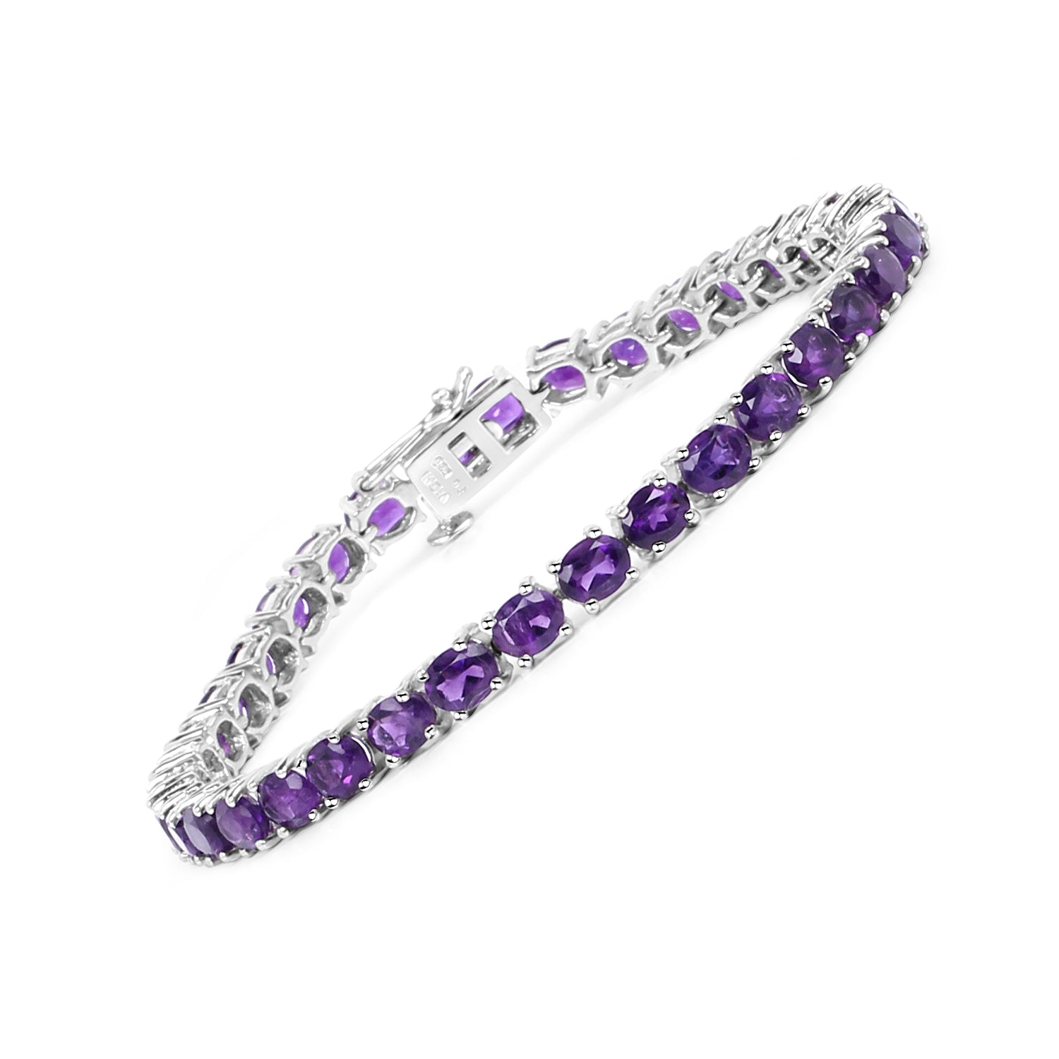 12.58 Carat Genuine Amethyst .925 Sterling Silver Bracelet  DestGlow