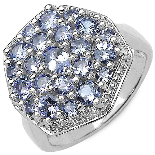 1.61 Carat Genuine Tanzanite .925 Sterling Silver Ring by Bids.com