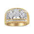 10K Yellow and White Gold 1 1/2 Cttw Pear Shaped 3 Stone Style Diamond Ring Band (H-I Color, SI1-SI2 Clarity) - Ring Size 7 by Bids.com