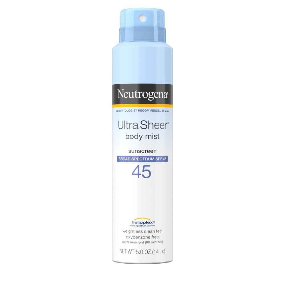 Neutrogena Ultra Sheer Body Mist Sunscreen Spray SPF 45 5 Oz 2019