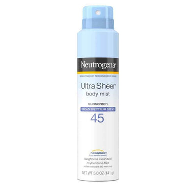 Neutrogena Ultra Sheer Body Mist Sunscreen Spray SPF 45 5 Oz 2019