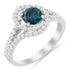14K White Gold 1-1/3 Cttw White & Blue Diamond Interweaving Double Halo Cocktail Statement Ring (G-H and Fancy Blue Color, SI2-I1 Clarity) - Size 6 by Bids.com