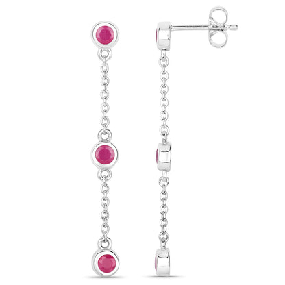 0.78 Carat Genuine Ruby .925 Sterling Silver Earrings by Bids.com