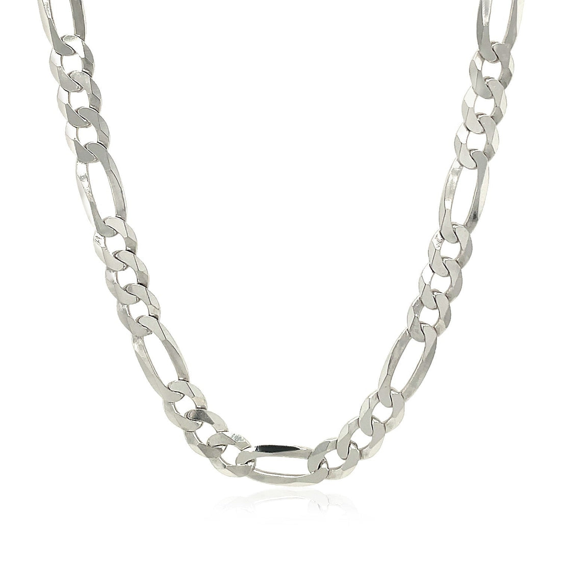 Rhodium Plated 5.5mm Sterling Silver Figaro Style Chain by Bids.com