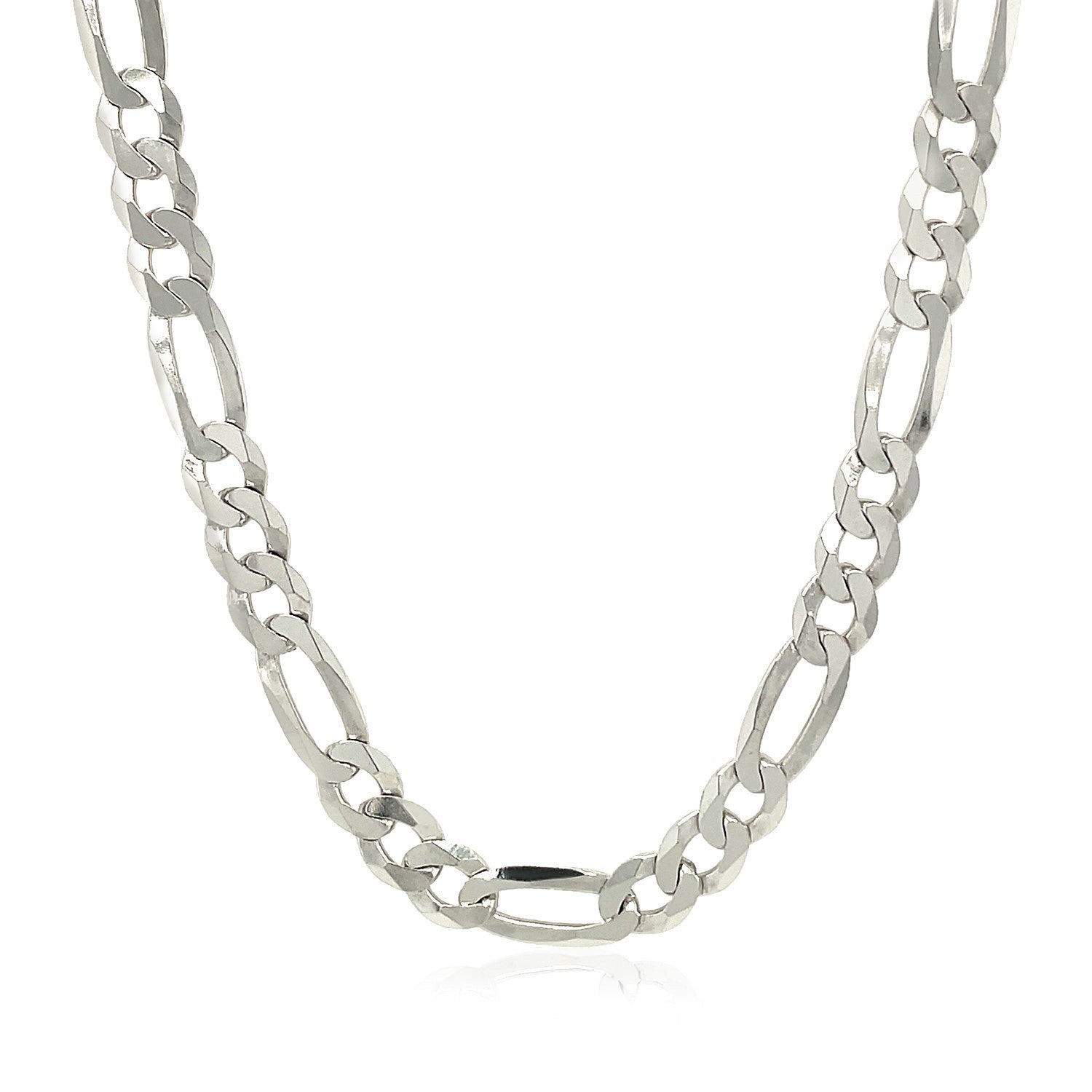 Rhodium Plated 5.5mm Sterling Silver Figaro Style Chain by Bids.com
