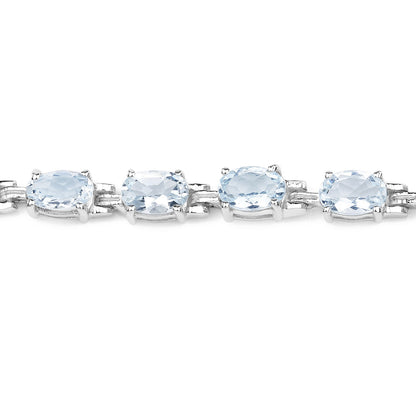 8.80 Carat Genuine Aquamarine .925 Sterling Silver Bracelet by Bids.com