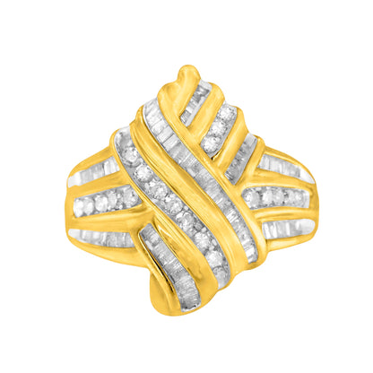 10K Yellow Gold Diamond Bypass Ring (1.0 cttw, H-I Color, I2-I3 Clarity) by Bids.com
