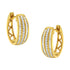 10K Yellow Gold 3/4 Cttw Pave and Channel Set Diamond Triple Row Modern Hoop Earrings (I-J Color, I2-I3 Clarity) by Bids.com