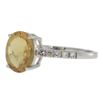 Natural 2.20ct Citrine Diamond Ring 14KT White Gold by Bids.com