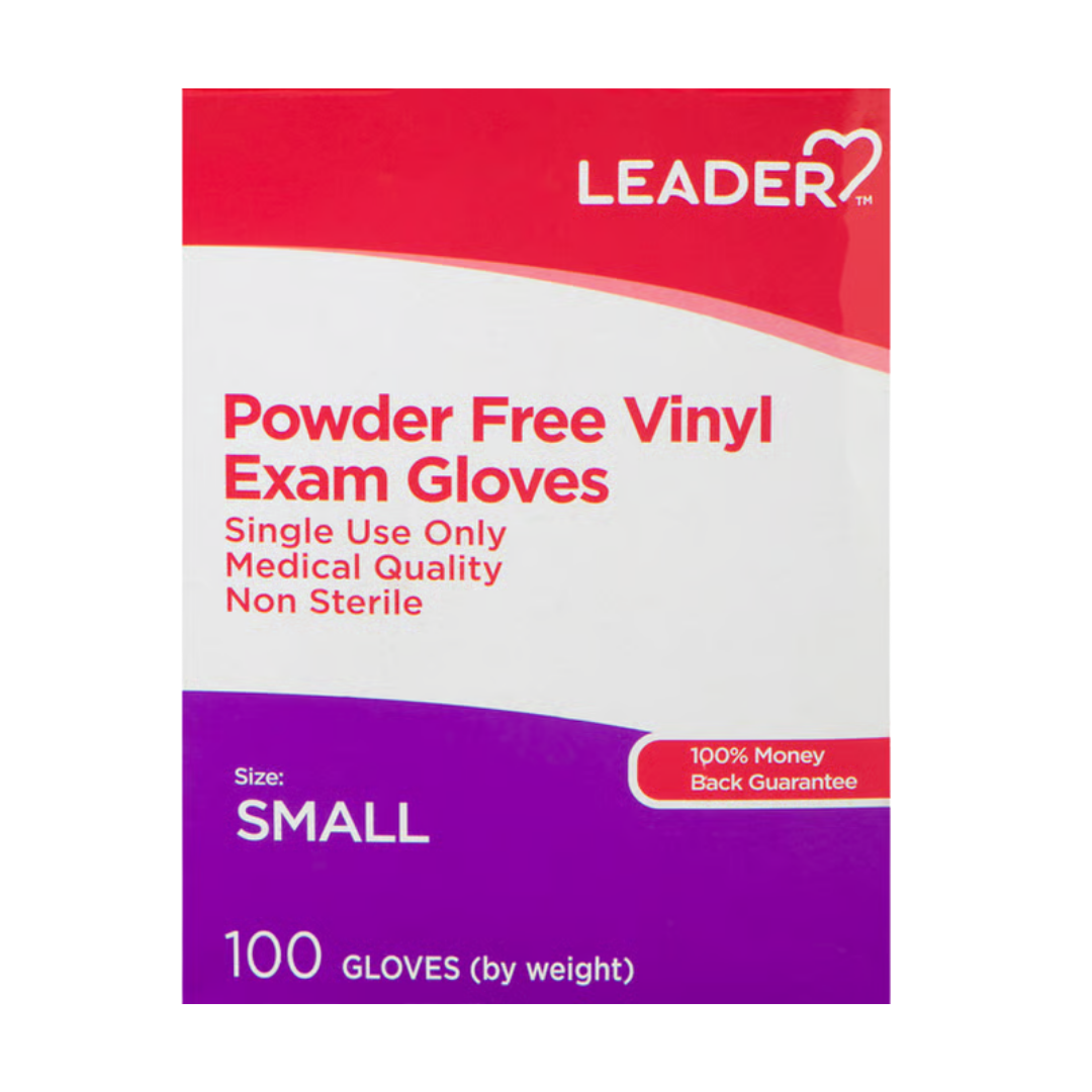 Leader Powder Free Vinyl Exam Gloves Size Small (100ct) by Farmacias Savia
