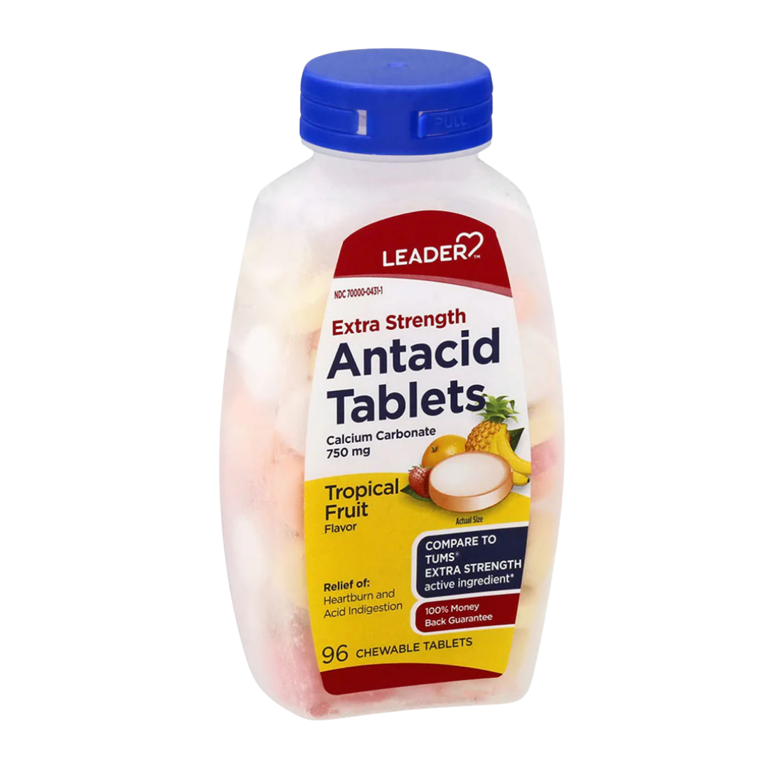 Leader Antacid Fruit 750mg 96 Tablets by Farmacias Savia