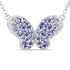 3.31 Carat Genuine Tanzanite and White Zircon .925 Sterling Silver Pendant  DestGlow