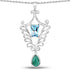 9.23 Carat Genuine Emerald and Swiss Blue Topaz .925 Sterling Silver Pendant by Bids.com