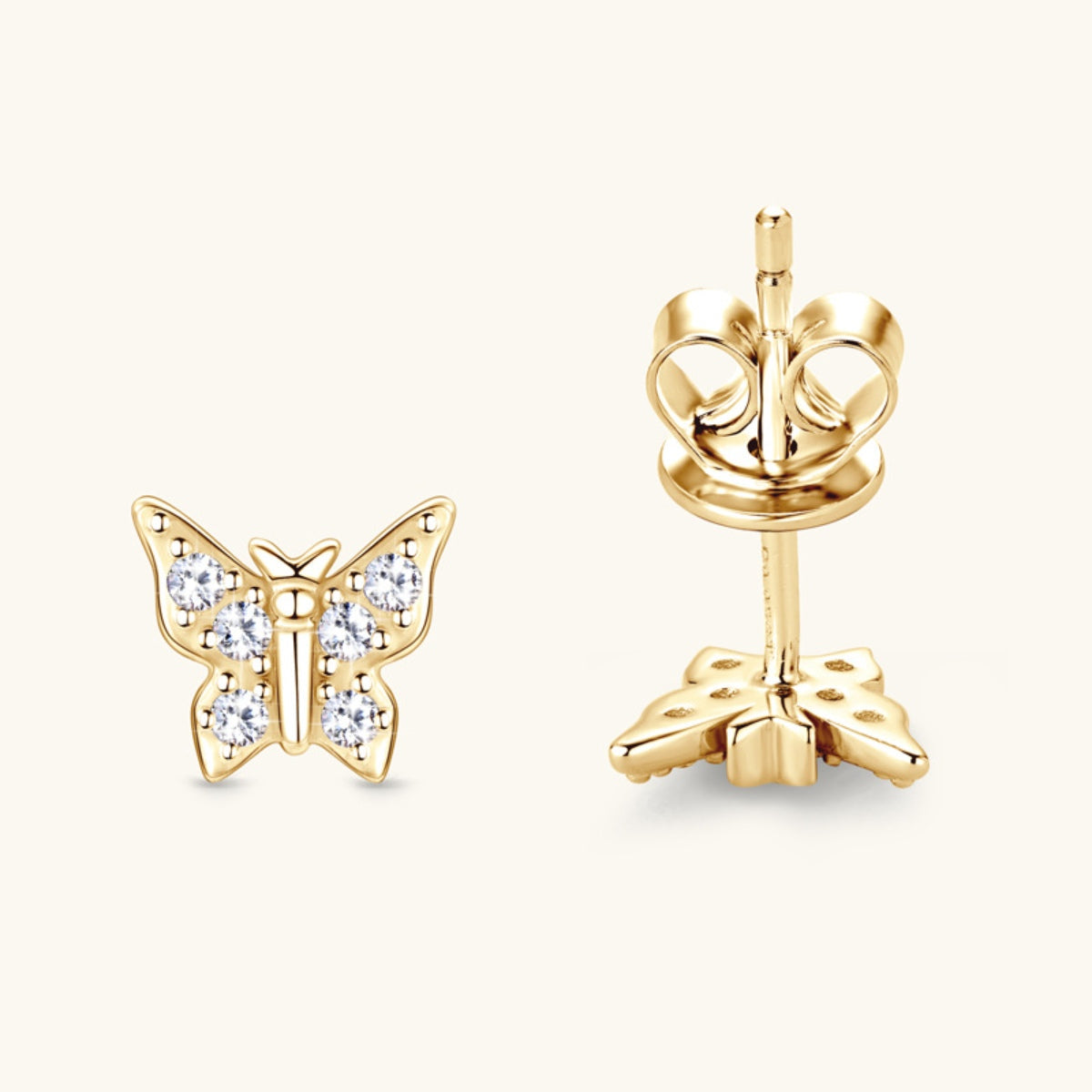 Sparkala™ Pure Sterling Silver Butterfly Stud Earrings - DestGlow