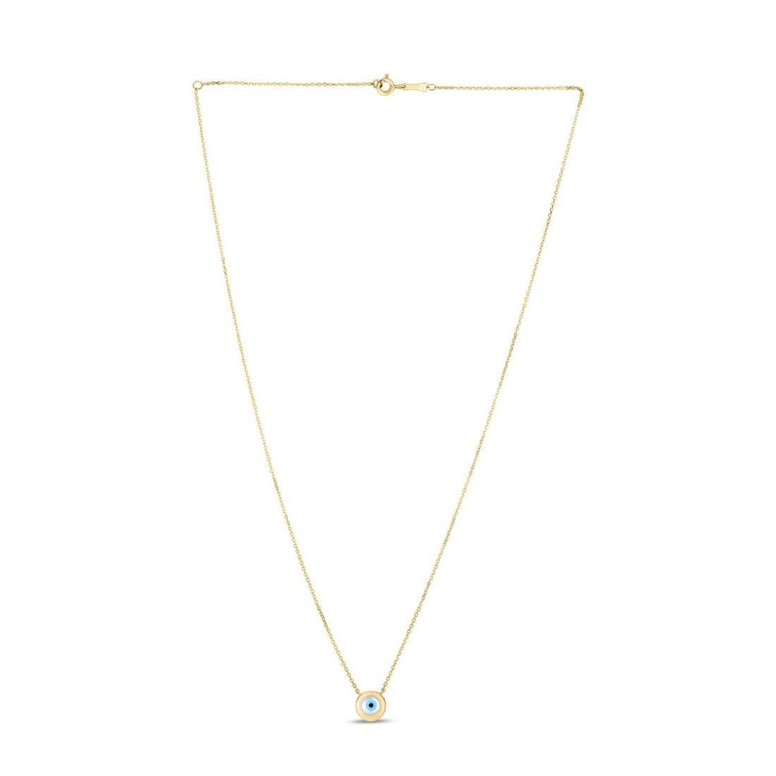 14k Yellow Gold MOP Evil Eye Necklace by Bids.com