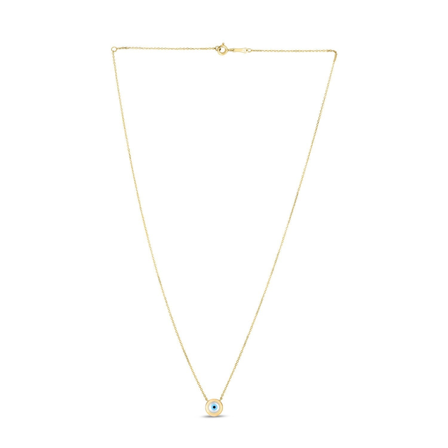 14k Yellow Gold MOP Evil Eye Necklace by Bids.com