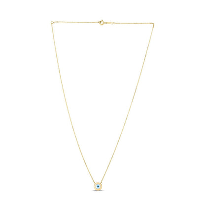 14k Yellow Gold MOP Evil Eye Necklace by Bids.com