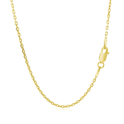 18k Yellow Gold Diamond Cut Cable Link Chain (1.40 mm) by Bids.com