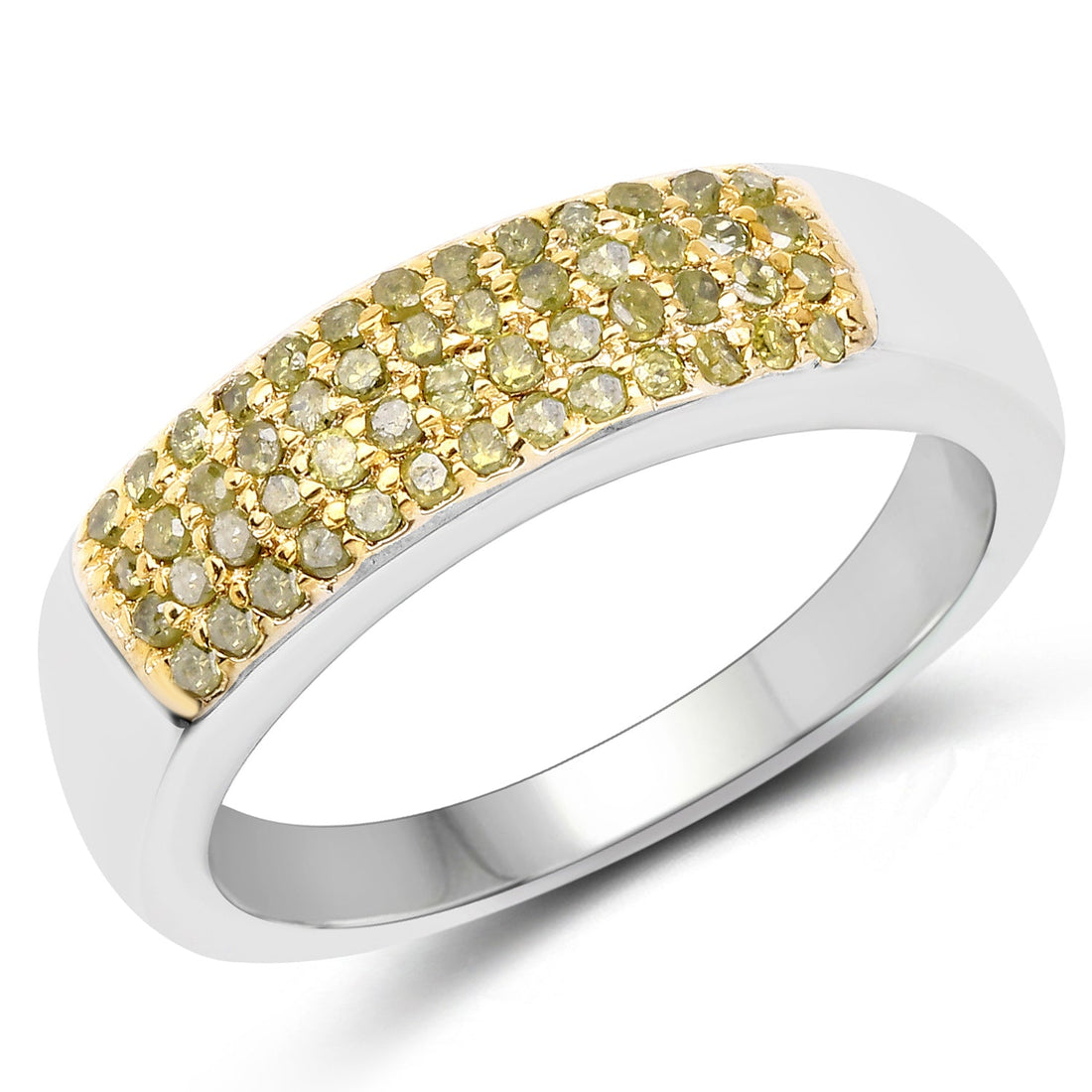 0.22 Carat Genuine Yellow Diamond .925 Sterling Silver Ring by Bids.com