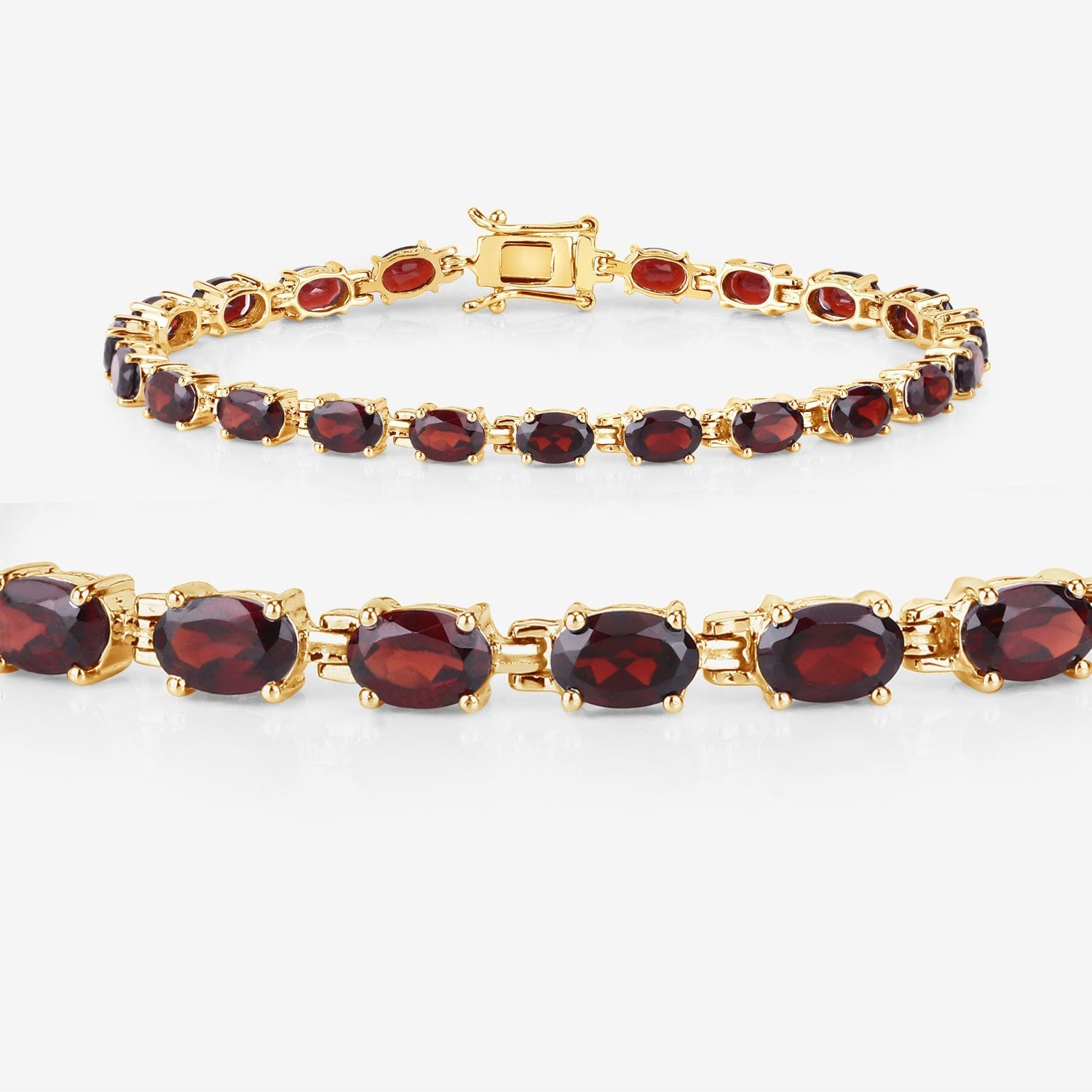11.22 Carat Genuine Garnet .925 Sterling Silver Bracelet  DestGlow