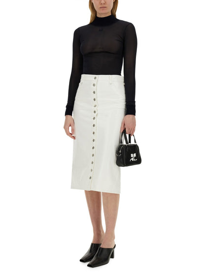 Courreges Women Skirt With Buttons by Luosophy