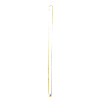 14k Yellow Gold MOP Evil Eye Necklace by Bids.com