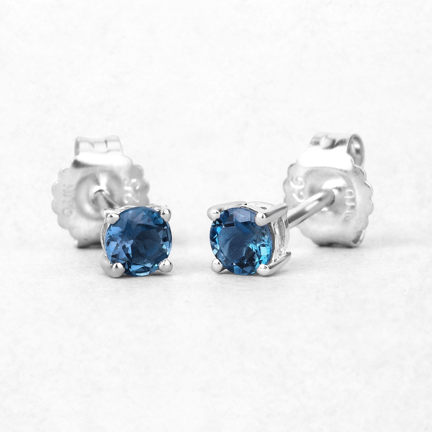 0.64 Carat Genuine London Blue Topaz .925 Sterling Silver Earrings  DestGlow