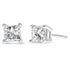 AGS Certified 14k White Gold 1.0 Cttw 4-Prong Set Princess-Cut Solitaire Diamond Push Back Stud Earrings for Women (E-F Color, I1-I2 Clarity) by Bids.com