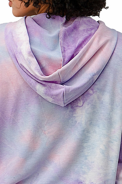Women's French Terry Tie-Dye Lounge Set - Hooded Sweatshirt & Jogger Pants