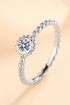 Brilliant Round Cut Sparkala™ Rhodium-Plated Beaded Ring by Sparkala